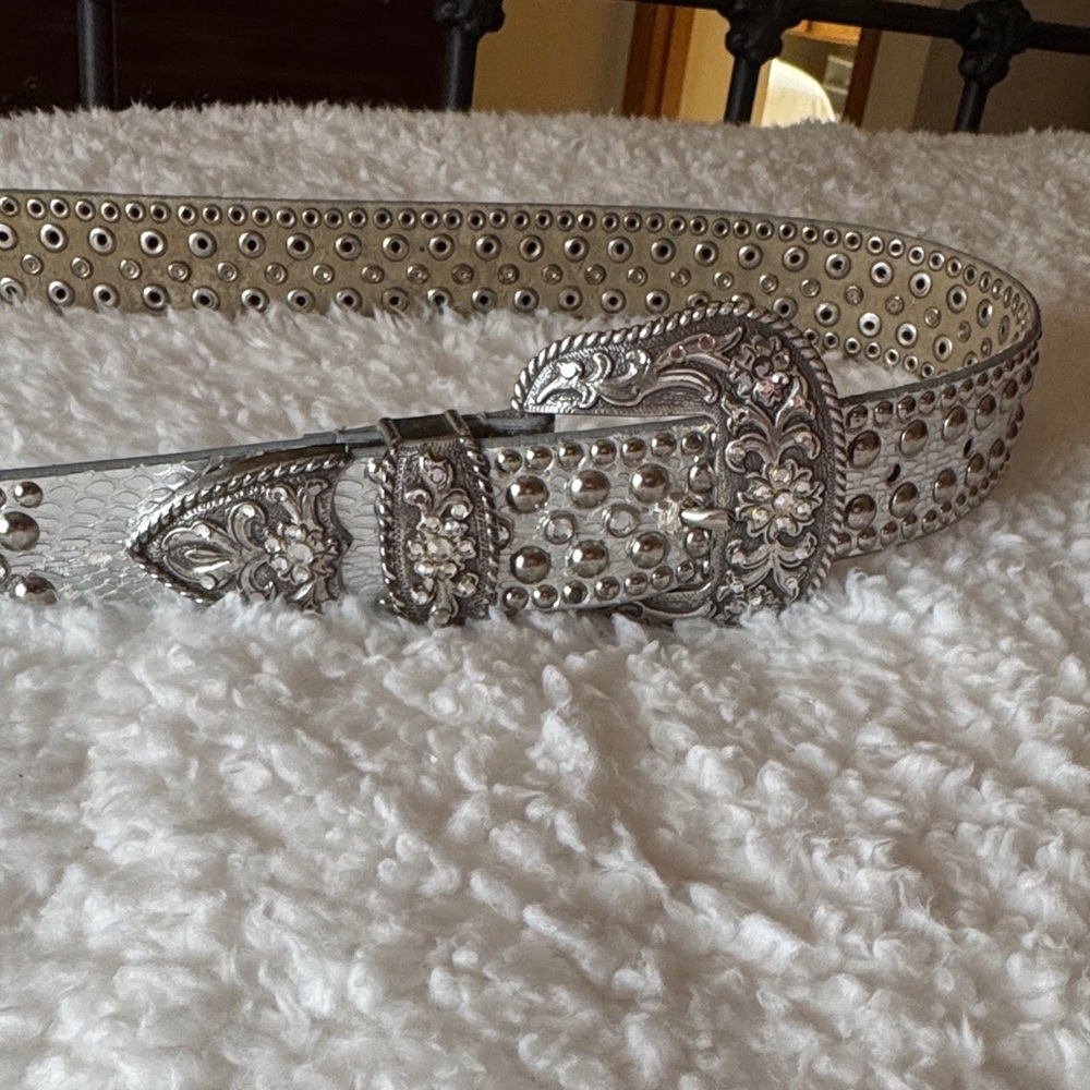 Silver Embellished Women's Belt